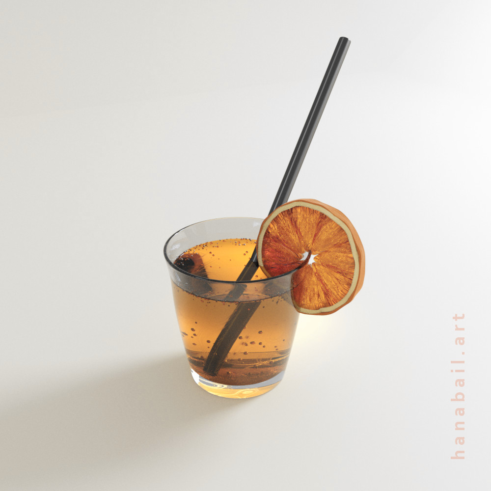 Verre de jus d'orange paille